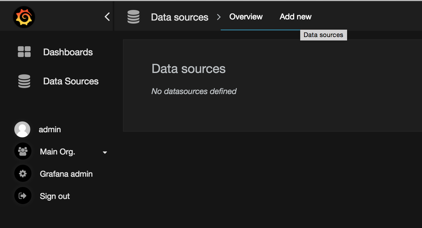 Grafana : Add data source