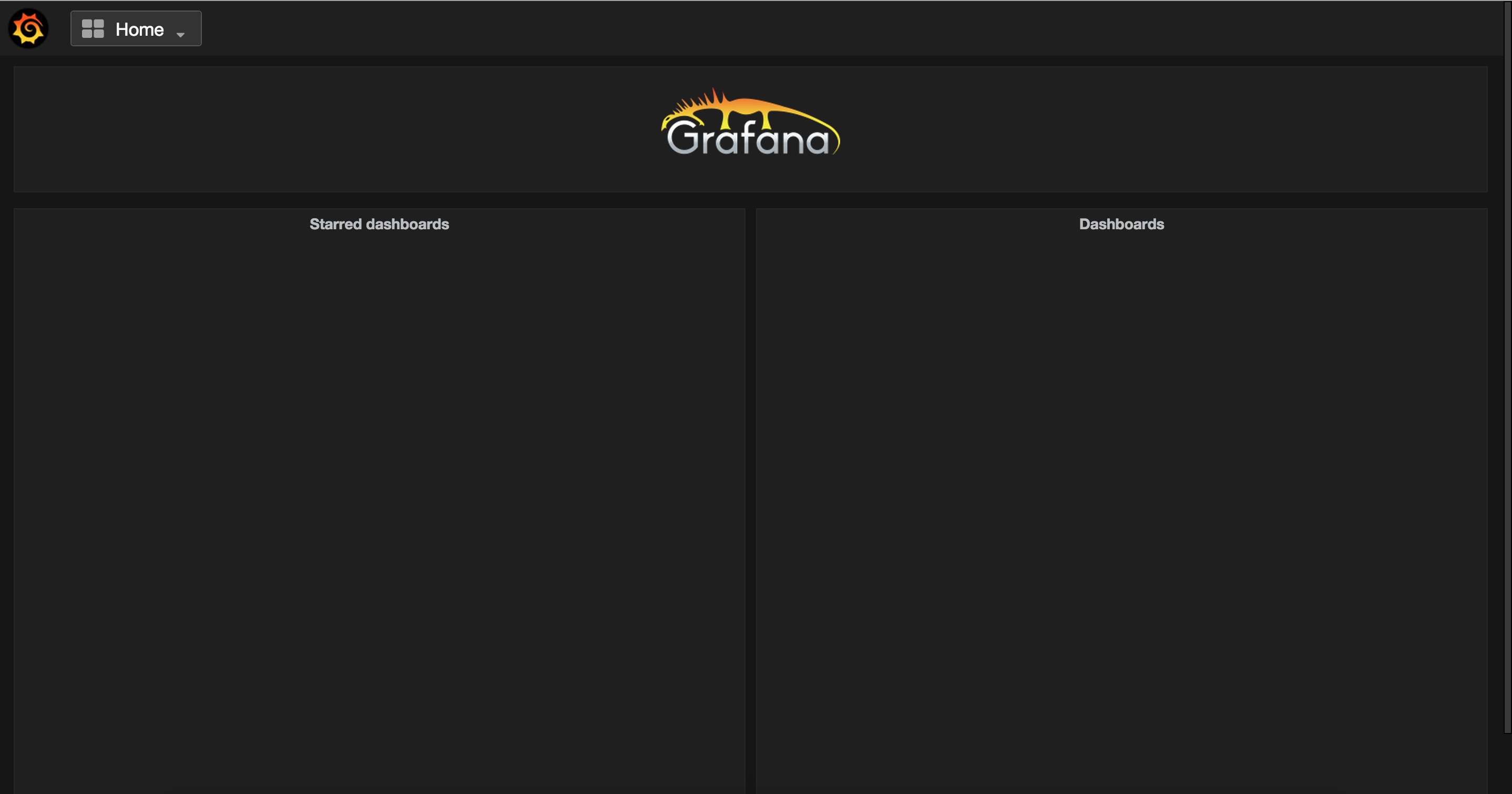 Grafana Home page